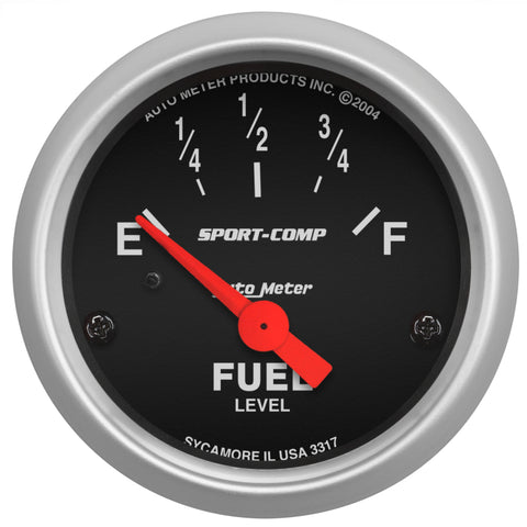 Autometer 2-1/16in 0 OHM E to 30 OHM F Electric Sport-Comp Fuel Level Gauge - 3317