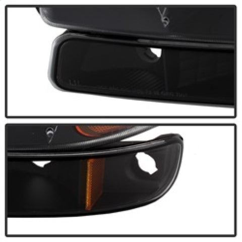 xTune GMC Sierra 99-06 /Yukon 00-06 Crystal Headlights & Bumper Lights - Black HD-JH-GS99-AM-SET-BK - 9037474