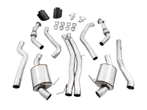 AWE Tuning Audi B9.5 RS 5 Coupe Non-Resonated Touring Edition Exhaust - RS-Style Diamond Black Tips - 3015-33123