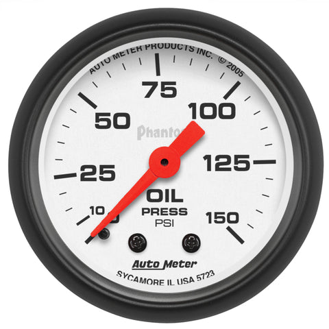 Autometer Phantom 52mm 150 PSI Mechanical Oil Pressure Gauge - 5723