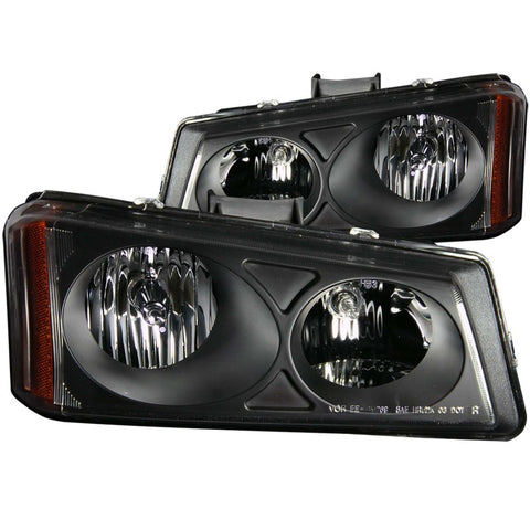 ANZO 2003-2006 Chevrolet Silverado 1500 Crystal Headlights Black - 111009