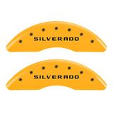 MGP 4 Caliper Covers Engraved Front & Rear Silverado Yellow finish black ch - 14173SSILYL