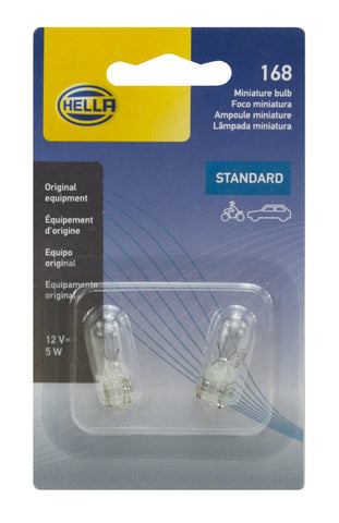 Hella Bulb 168 12V 5W 3Cp W21X95D T325 (2) - 168TB