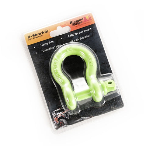Rugged Ridge Green 9500lb 3/4in D-Shackle - 11235.21