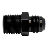 DeatschWerks 8AN Male Flare to 1/2in Male NPT Adapter - Anodized Matte Black - 6-02-0906-B