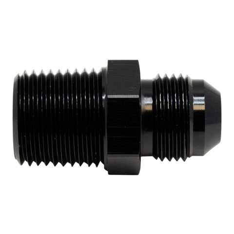 DeatschWerks 8AN Male Flare to 1/2in Male NPT Adapter - Anodized Matte Black - 6-02-0906-B