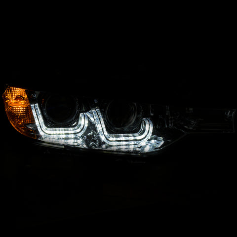 ANZO 2012-2015 BMW 3 Series Projector Headlights w/ U-Bar Chrome - 121505