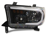 Raxiom 07-13 Toyota Tundra Axial Series Headlights w/ SEQL LED Bar- Blk Housing (Clear Lens) - TU16005
