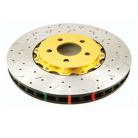DBA 97-04 Corvette C5/C6 Front Drilled & Slotted 5000 Series 2 Piece Rotor Assembled w/ Gold Hat - 52994GLDXS