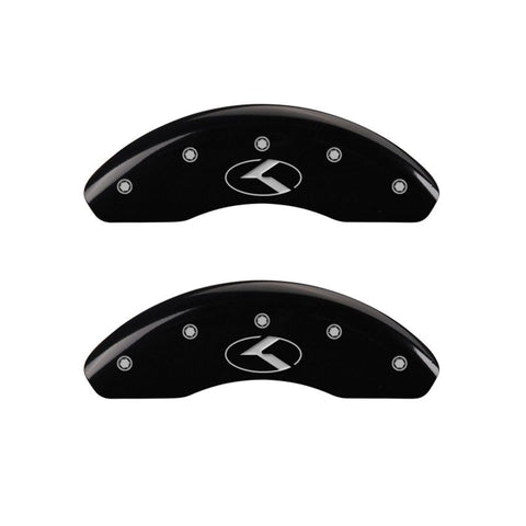 MGP 4 Caliper Covers Engraved Front & Rear Circle K/Kia Black finish silver ch - 21069SCRKBK