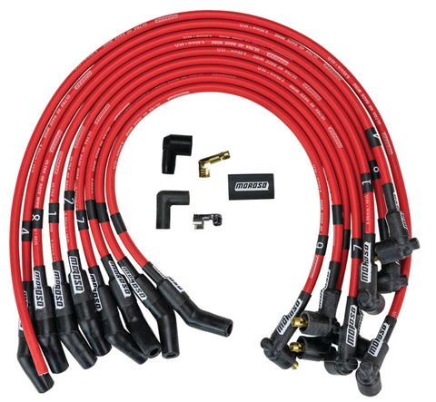Moroso Ford 289-302 Ignition Wire Set - Ultra 40 - Unsleeved - Non-HEI - Under Header - Red - 73696