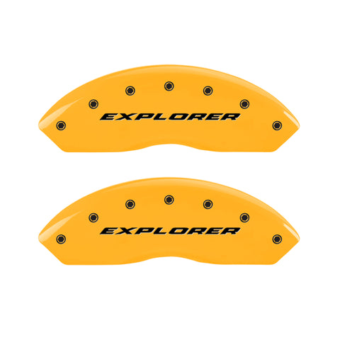 MGP 4 Caliper Covers Engraved Front & Rear Explorer Yellow Finish Black Char 2006 Ford Explorer - 10041SXPLYL