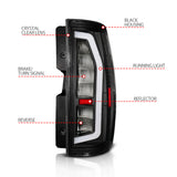 Anzo 07-14 Chevrolet Suburban / 07-14 GMC Yukon Black Full LED Tail Light Plank Style w/ Clear Lens - 311487