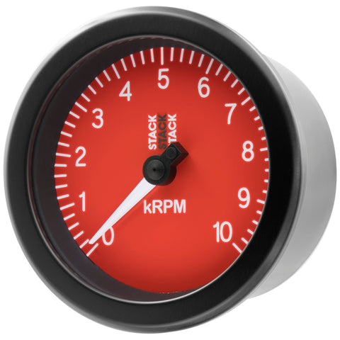 Autometer Stack Sport 88mm 0-10K RPM Tachometer - Red - ST100-010R
