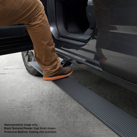 RealTruck 07-14 Chevrolet Silverado 1500 CC 4dr VoltStep Electric Running Board Kit - Bedliner Coat. - 20404587T
