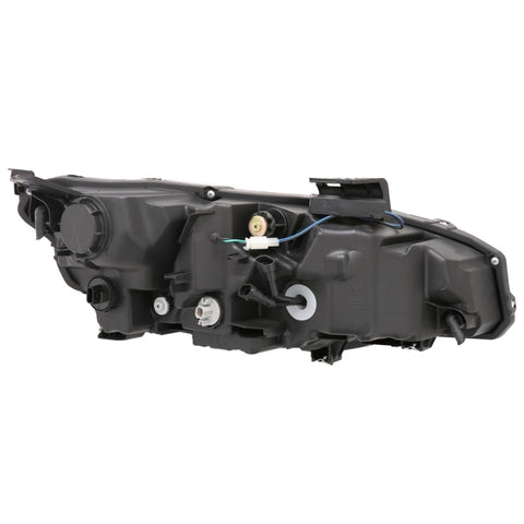 ANZO 16-17 Honda Civic Projector Headlights Plank Style Black w/Amber/Sequential Turn Signal - 121527
