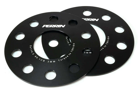 PERRIN 23-26 Toyota GR Corolla 60.1mm CB / 5x114.3 BP Wheel Spacers - 3mm - PTP-WHL-103BK