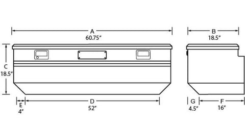 Tradesman Aluminum Flush Mount Truck Tool Box (60in.) - Black - 79460T