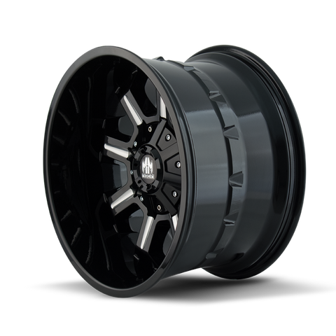 Mayhem 8105 Combat 17x9 / 5x127 BP / -12mm Offset / 87mm Hub Black w/ Milled Spokes Wheel - 8105-7952M