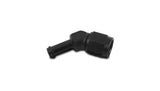 Vibrant -8AN to 3/8in Hose Barb 45 Degree Adapter - Anodized Black - 12017