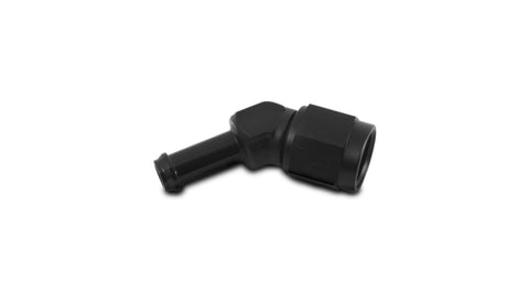 Vibrant -8AN to 3/8in Hose Barb 45 Degree Adapter - Anodized Black - 12017