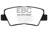 EBC 09-11 Hyundai Azera 3.3 Greenstuff Rear Brake Pads - DP22031
