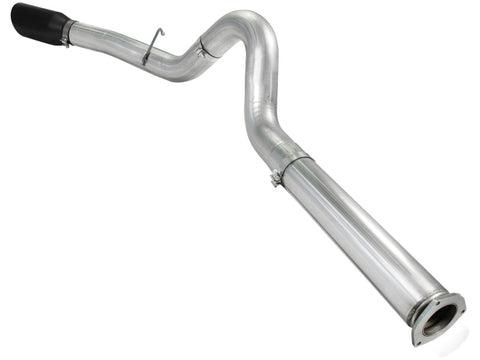 aFe Atlas 5in DPF-Back Aluminized Steel Exh Sys Ford Diesel Trucks 11-14 v8-6.7L td wrinkled blk tip - 49-03055-B