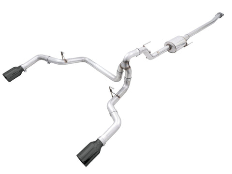 AWE Tuning 0FG 21+ Ford F150 Dual Split Rear Cat-Back Exhaust- 5in Diamond Black Tips - 3015-33119