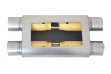 Gibson MWA Superflow Dual/Dual Oval Muffler - 4x9x14in/2.5in Inlet/2.5in Outlet - Stainless - BM0111