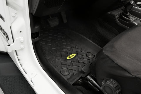 Bestop 20-26 Jeep Gladiator / 18-26 Wrangler JL Front Floor Mats (Black) - 51514-01
