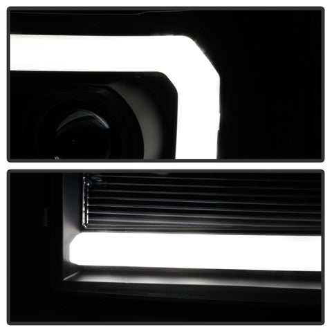 Spyder 07-13 GMC Sierra 1500-3500 Ver 2 Proj Headlights - DRL LED - All Blk PRO-YD-GS07V2-LBDRL-BKV2 - 5086037