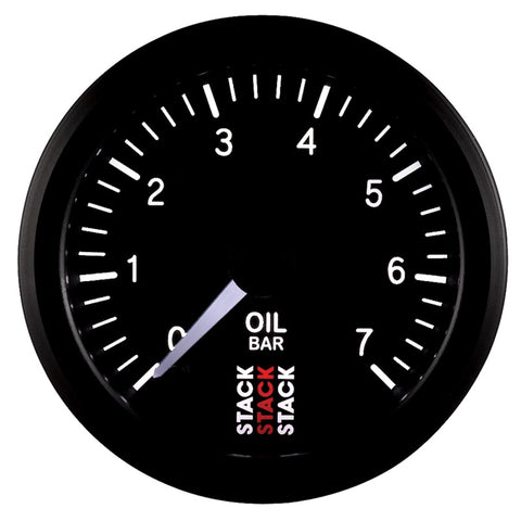 Autometer Stack 52mm 0-7 Bar M10 Male Pro Stepper Motor Oil Pressure Gauge - Black - ST3301