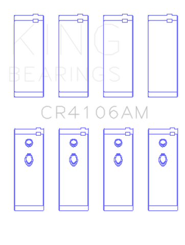 King Engine Bearings Daewoo/GM/Isuzu/Opel/Vauxhall (Size 1.0) Rod Bearing Set - CR4106AM1.0