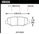 Hawk 2007-2011 Dodge Nitro R/T HPS 5.0 Rear Brake Pads - HB608B.630