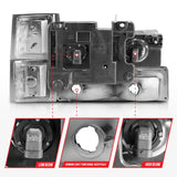 ANZO 88-98 Chevrolet C1500 Crystal Headlights Chrome w/ Signal and Side Marker Lights - 111506