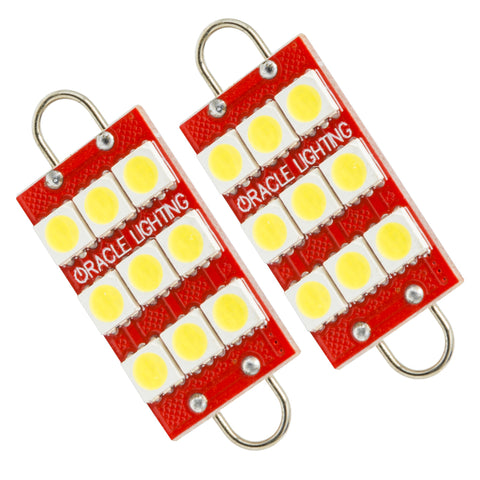 Oracle 44MM 6 LED 3 Chip - Loop Festoon Bulbs (Pair) - White - 5209-001