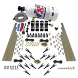 Nitrous Express Shark Dual Stage/Gas 16 Nozzles 8 Solenoids Nitrous Kit (200-1200HP) w/10lb Bottle - 90008-10