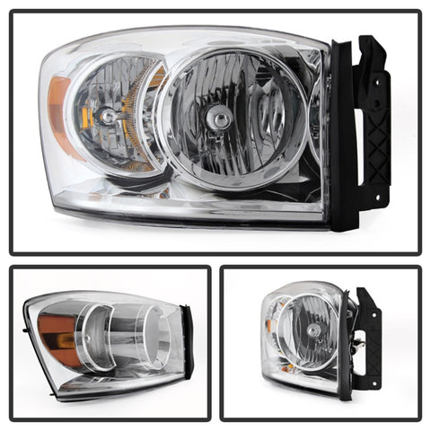xTune Dodge Ram 1500 06-08 / Ram 2500/3500 06-09 Amber Crystal Headlights Chrome HD-JH-DR06-AM-C - 9022913