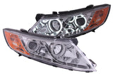 ANZO 2011-2013 Kia Optima Projector Headlights w/ Halo Chrome (CCFL) - 121459