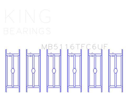 King Engine Bearings Chrysler 426Ci/ 440Ci V8 OHV- 6 Upper Flanges (Top Fuel) Main Bearing Set - MB5116TFC6UF