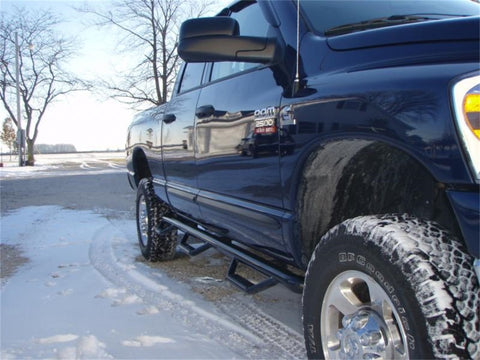 N-Fab Nerf Step 02-08 Dodge Ram 1500/2500/3500 Quad Cab 6.4ft Bed - Gloss Black - Bed Access - 3in - D0289QC-6
