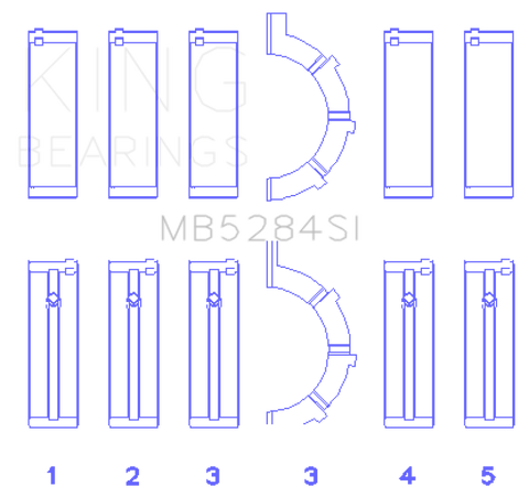 King Engine Bearings Chrysler/Jeep 287Ci 4.7L (Size +0.75mm) Main Bearing Set - MB5284SI0.75