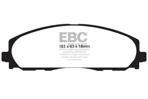 EBC 12+ Chrysler Town & Country 3.6 Ultimax2 Front Brake Pads - UD1589