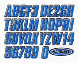 Hardline Boat Lettering Registration Kit 3 in. - 400 Blue Solid - BLU400EC
