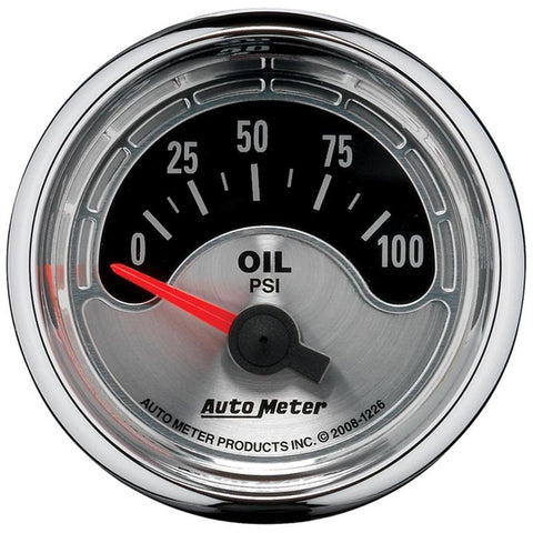 Autometer American Muscle 52mm Short Sweep Electric 100PSI Oil Pressure Gauge - 1226