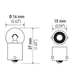 Hella Bulb 53 12V 2W 1CP BA9s G3.5 - 53