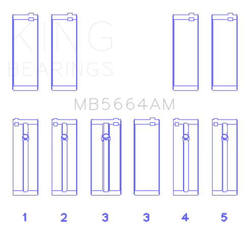 King Nissan QR25DE DOHC 16 Valves (Size STD) Main Bearing Set - MB5664AM