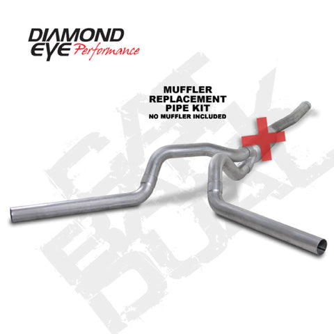 Diamond Eye KIT 4in CB MFLR REPLACMENT PIPE DUAL AL: 2006-2007.5 CHEVY/GMC 6.6L 2500/3500 - K4124A-RP