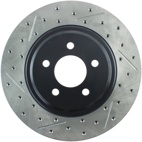 StopTech 94-04 Ford Mustang SVT Cobra Slotted & Drilled Sport Front Right Brake Rotor - 127.61045R