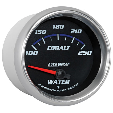 Autometer Cobalt 66mm 100-250 Degree F Electric Water Temperature Gauge - 7937